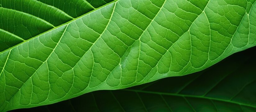 Vivid Green Leaf Enchants with Details in Nature's Symphonic Composition