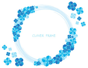 青い四葉のクローバーの背景イラスト