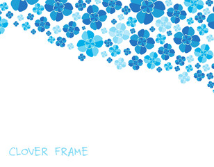 青い四葉のクローバーの背景イラスト