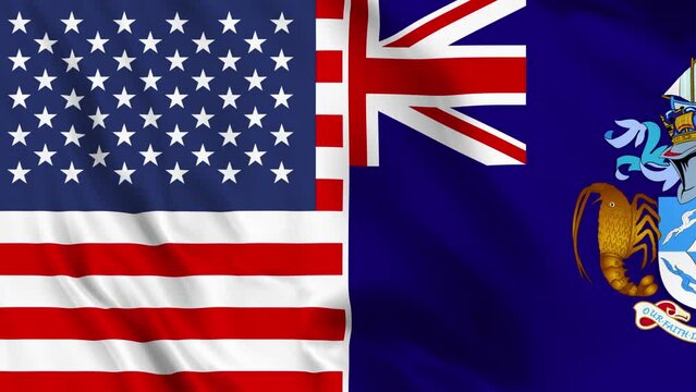 USA and Tristan da Cunha Flag Loop