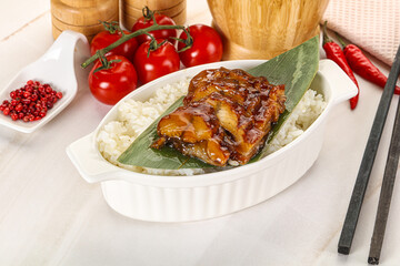 Grilled eel with steamed rice