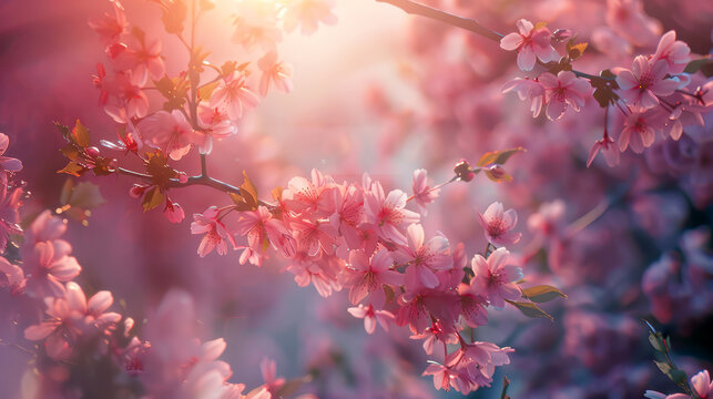 Sakura flowers close-up