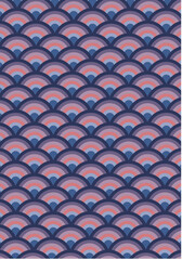 Japanese wave seamless pattern. Abstract ink print vector background. Block print fabric effect wallpaper.