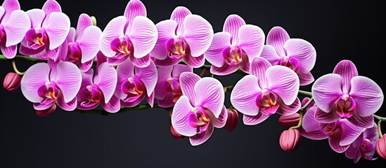Elegant Bunch of Pink Orchids on a Stylish Black Background