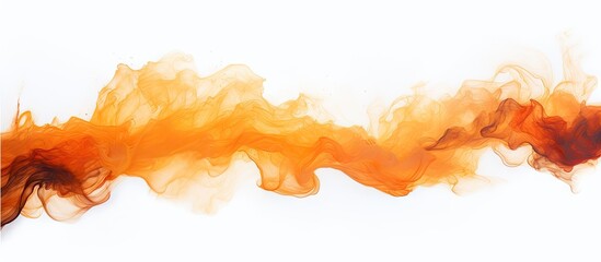 Obraz premium Vibrant Orange and Red Oil Paint Smudge Creating Abstract Art on White Background