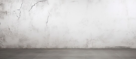 Contrast of Monochrome: Textured White Wall Against Black and White Cracked Floor