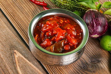 Asian cuisine - prawn in hot garlic sauce