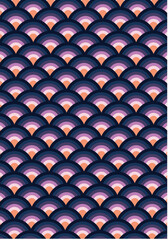 Japanese wave seamless pattern. Abstract ink print vector background. Block print fabric effect wallpaper.