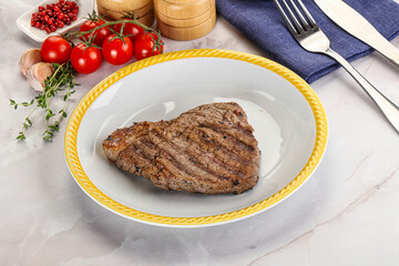 Grilled marble beef steak with sauce