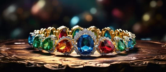 Exquisite Bracelet Adorned with Colorful Diamonds and Precious Gemstones - Luxury Jewelry Design © HN Works