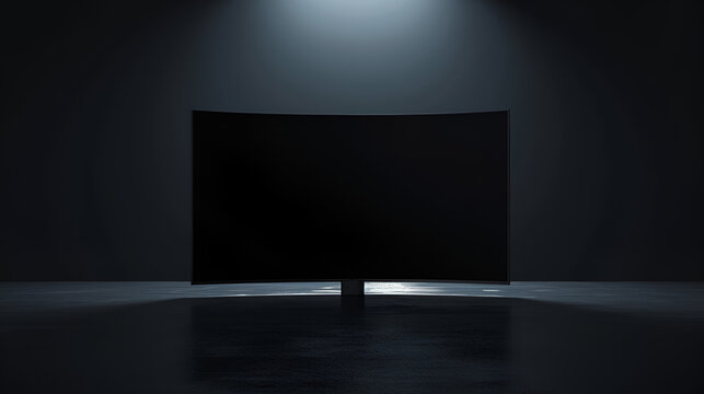 isolated flat or curved television tv set screen background in the style of commercial of video streaming service or electronics advertisement. generative ai
