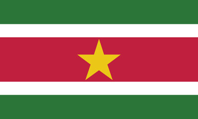 Flat Illustration of Suriname flag. Suriname national flag design. 
