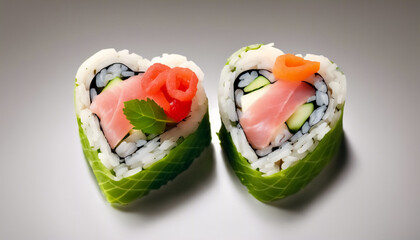 Sushi Maki a Forma di Cuore- Un Omaggio alla Passione Giapponese e all'Amore per il Cibo