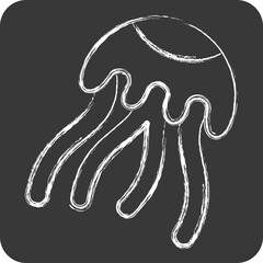 Icon Jellyfish. related to Poison symbol. chalk Style. simple design editable. simple illustration