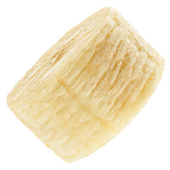 Banana slice, peeled fruit, isolated on white background, full depth of field