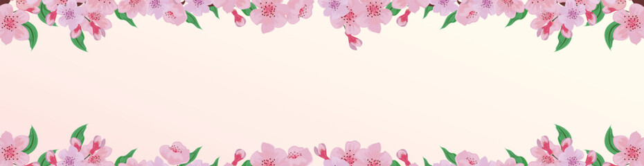Cherry Blossom Floral Banner for your own design