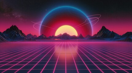 Synth wave. background. wallpaper