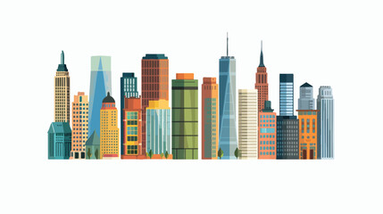 Fototapeta na wymiar Buildings city scape isolated icon vector illustration