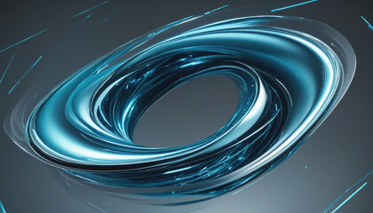 Abstract blue shape, 3d render circle waves and blue colours