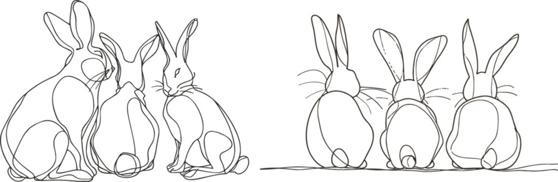 a rabbit in a continuous line style