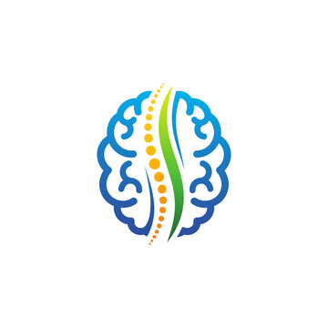 Brain Chiropratic Logo Design Icon Vector Template Illustration
