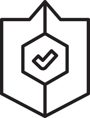 Shield Badge Line Illustration