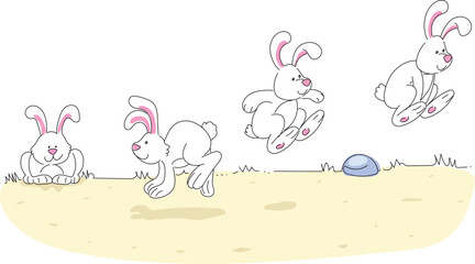 Jumping rabbits.