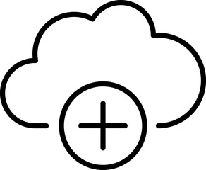 Clouds line vector icon. Storage solution UI, web element, networking, databases, software sign, cloud and meteorology symbol concept. Vector.