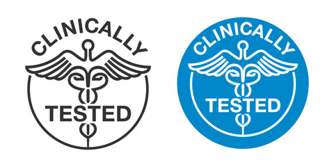 Clinically tested pictogram in bold line