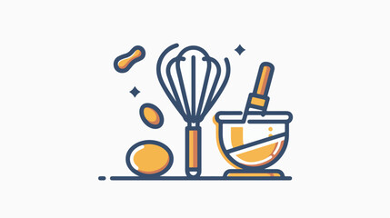 Egg beater icon vector. kitchen line style icon