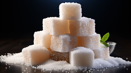 Studio photography of a lump sugar isolated on white background