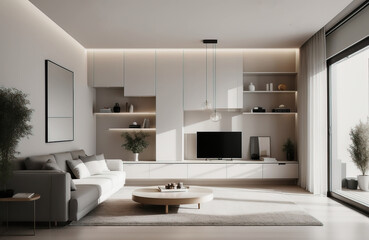 Fototapeta na wymiar Nowoczesne mieszkanie w stylu minimalistycznym.