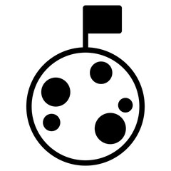 Obraz premium moon with flag icon