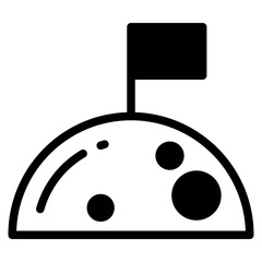 moon with flag icon