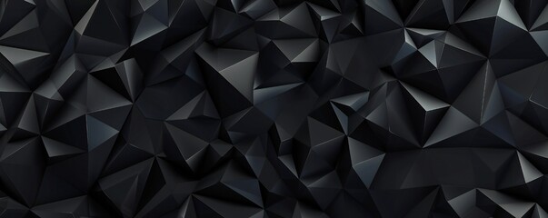 Obraz premium Black low poly triangles flat background Generative Ai 