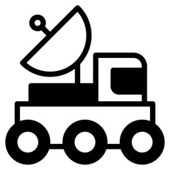 Rover, robotic spacecraft for planetary exploration, linear icon