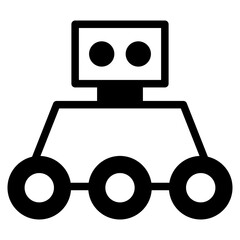 Rover, robotic spacecraft for planetary exploration, linear icon