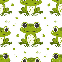 frog pattern, frameless pattern to enlarge and use as graphic element like background, tiles, ai generated