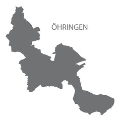 Öhringen German city map grey illustration silhouette shape