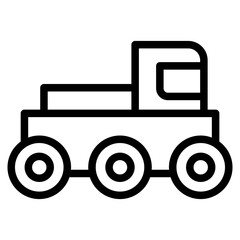 Rover, robotic spacecraft for planetary exploration, linear icon