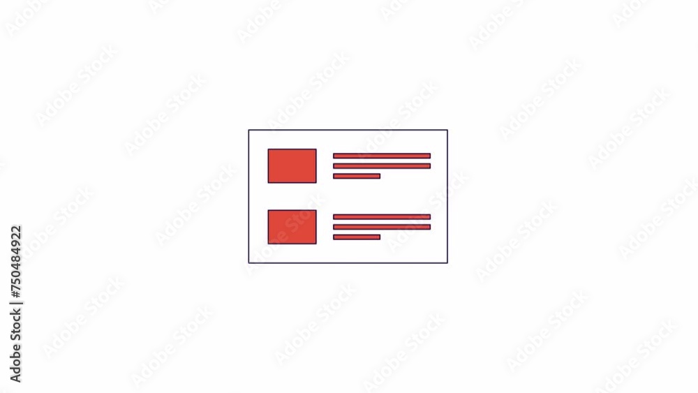 Fototapete website content structure line 2d object animation. programming process. software development trends