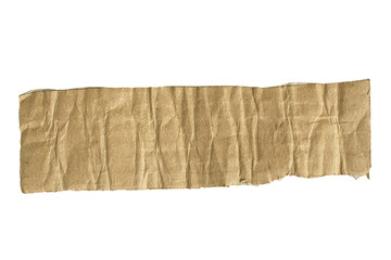 A torn piece of kraft paper isolated on a transparent background.