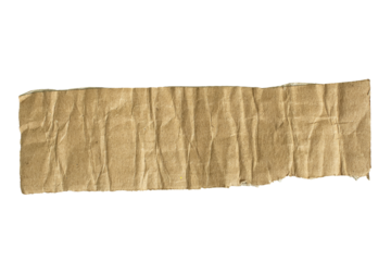 A torn piece of kraft paper isolated on a transparent background.