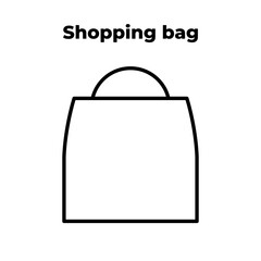 Shopping bag. Online shopping. Orders cart. Buy online thin line icon in black. Store bag vector illustration. Simple isolated symbol sign for logo, interface elements, app, ads, web, ui, ux. EPS 10.