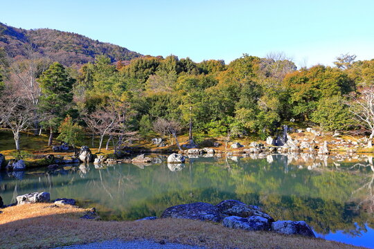 Garden at Tenryu-ji, a venerable Zen temple in Arashiyama, Susukinobabacho, Sagatenryuji, Ukyo Ward, Kyoto, Japan © leochen66