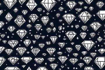 Diamond vector icons set.