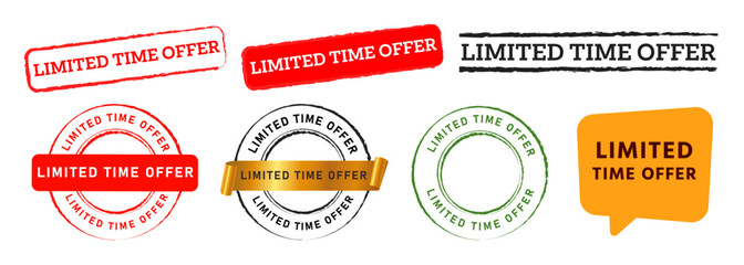 limited time offer rectangle and circle stamp for business marketing advertisement