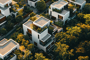 Modern style housing development made for a real estate business. Ai generate.