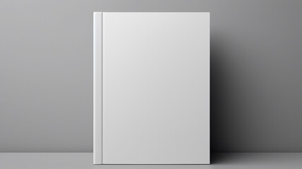A mock-up of a blank white book.
