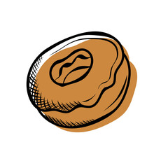 baked goods on white background, bun, croissant, cinnabon vector illustration